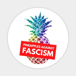 Pineapple Against Fascism (White) Magnet